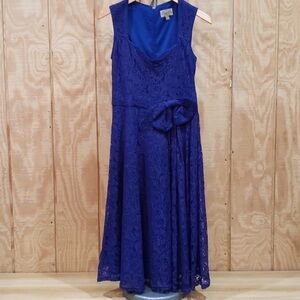 Lindy Bop Lavender Lace Grace Sweetheart Sleeveless Midi Dress Size 8